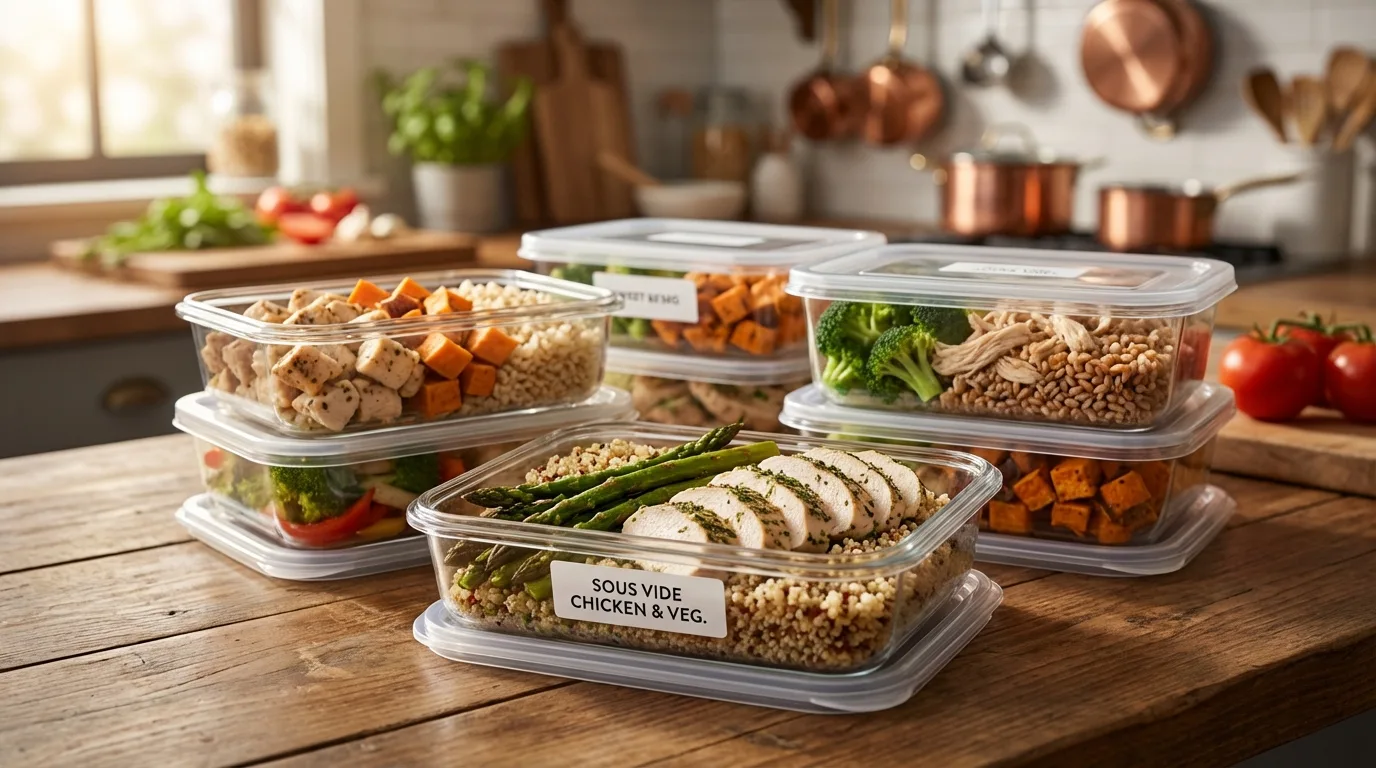 Healthy and delicious sous vide chicken meal prep bowls — perfect for a week of nutritious lunches and dinners.